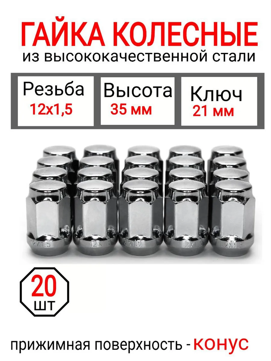 Гайки колесные м 12*1,5 мм