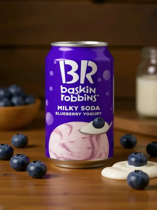 Baskin Robbins Напиток Milky Soda черника-йогурт, 350 мл, 350 мл, фото 2