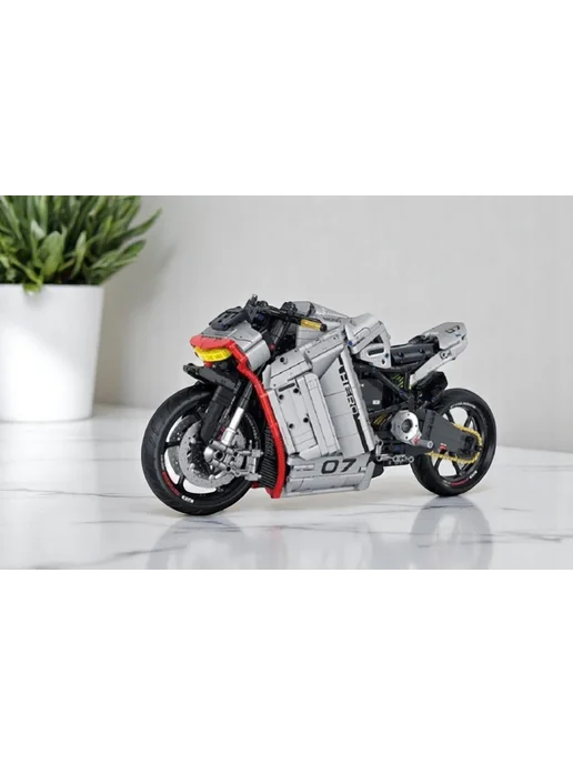 LEGO Конструктор Техник "Мотоцикл Tesila-SR-X" 2268 деталей, черный, фото 6