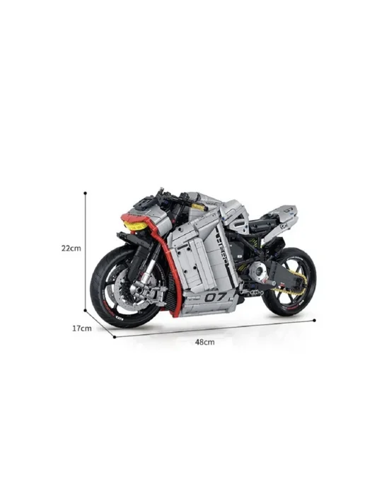 LEGO Конструктор Техник "Мотоцикл Tesila-SR-X" 2268 деталей, черный, фото 7
