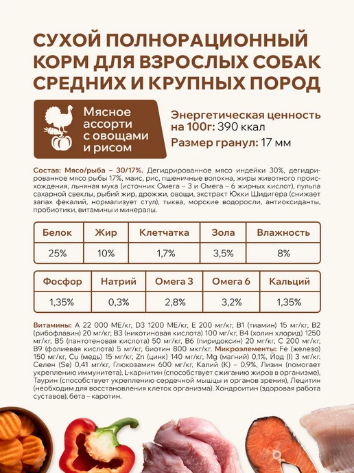 Сухой корм MiaPet для собак, крупные, 10 кг, фото 4