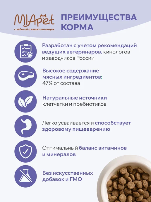 Сухой корм MiaPet для собак, крупные, средние, 10 кг, фото 2