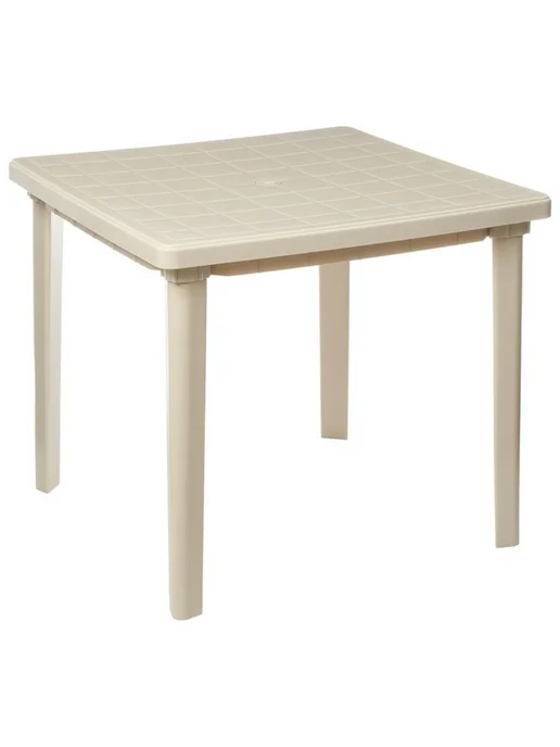 frotorspla Садовый квадратный стол 80x80 см, белый цвет, 80x80 см, бежевый, фото 5