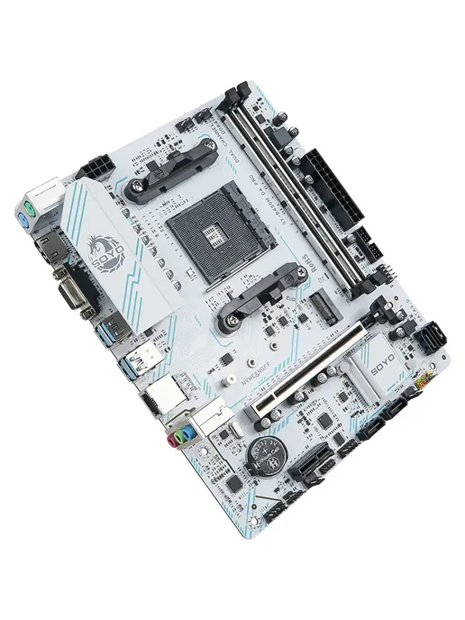 SOYO Материнская плата B450M AM4 DDR4 M-ATX M.2 NVME, белый, фото 5