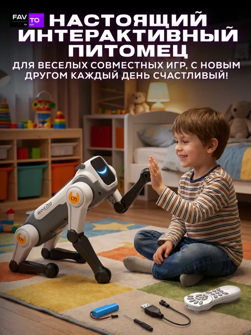 Fav To For Kids Машинка робот собака интерактивная, фиолетовый, фото 2