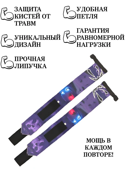 NOOR store Аниме Напульсники Спортивные Ахегао для жима, синий, фото 4