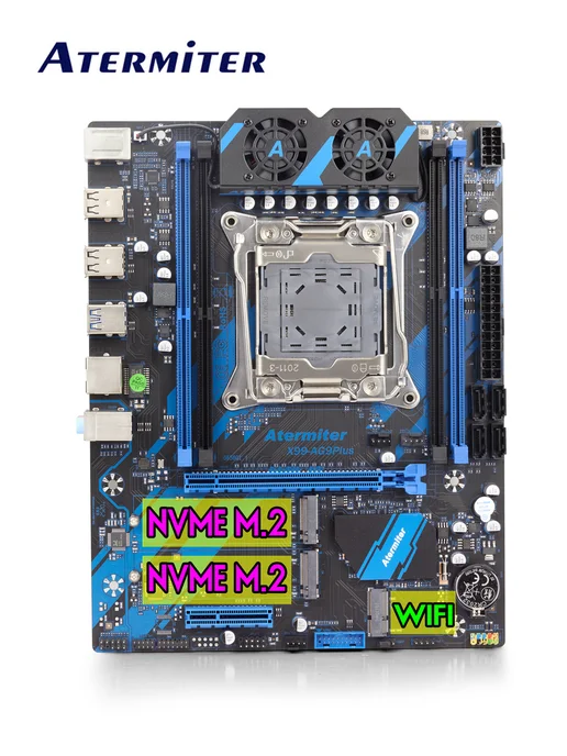 Atermiter Материнская плата комплект,X99 - AG9,E5 2670V3,16Gb (8Gx2 ), вариант, фото 4