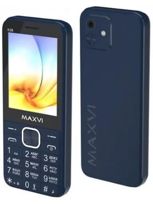 Maxvi Телефон мобильный K28 Black 2 SIM 32Мб Черный, синий