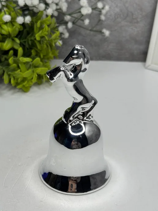 LILYTOYS Колокольчик лошадь символ года 2026 фарфор, серый, фото 2