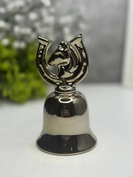 LILYTOYS Колокольчик лошадь символ года 2026 фарфор, желтый, фото 2