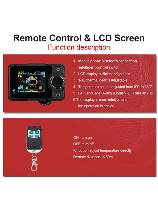 Контроллер для дизельного отопителя 12 24В с LCD, вариант, фото 6