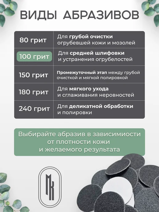 Мягкий Квадрат Сменные файлы для педикюра на вспененной основе L 100 грит, 50 шт, фото 5