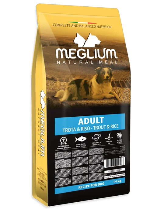 Сухой корм MEGLIUM Форелью для собак, взрослые, 14 кг, фото 5