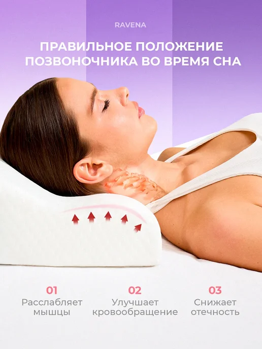 Подушка ортопедическая с эффектом памяти, белый, фото 2