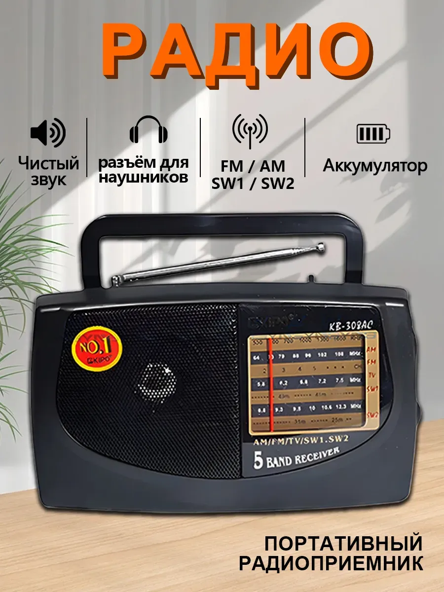 Радиоприемник от сети и аккумулятора + MP3