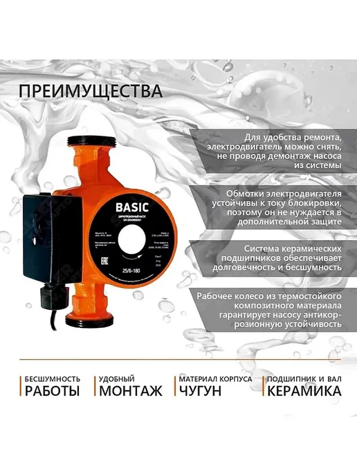 PROFline Насос циркуляционный для отопления Basic 32 6 -180, вариант, фото 3