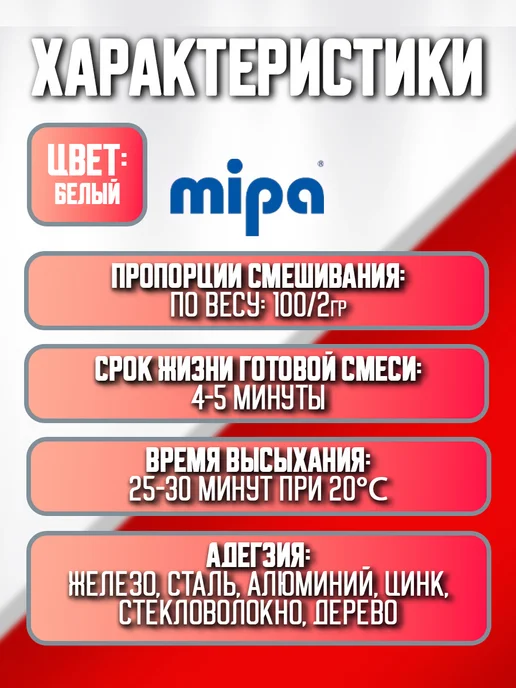 mipa Шпатлевка автомобильная финишная 2кг, 1 л, фото 2
