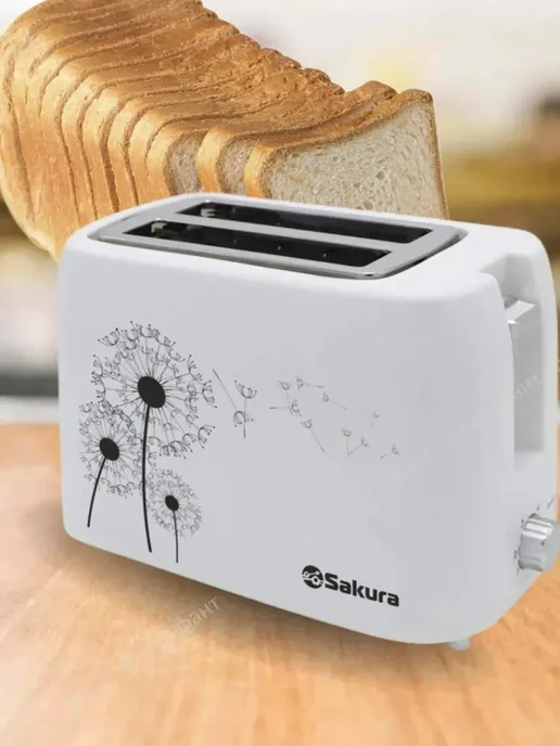 SAKURA Тостер электрический кухонный SA-7608W 750 Вт, 750 Вт, фото 2