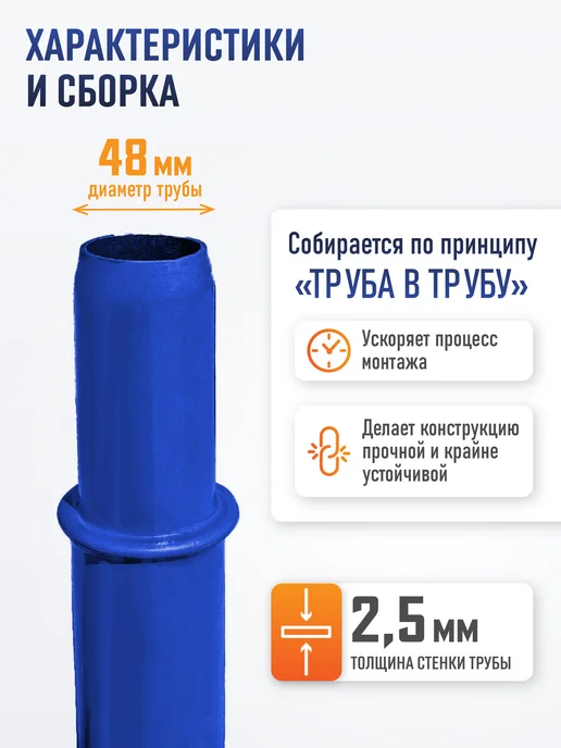 Промышленник Рама с лестницей ЛРСП 100 строительные леса, синий, фото 3
