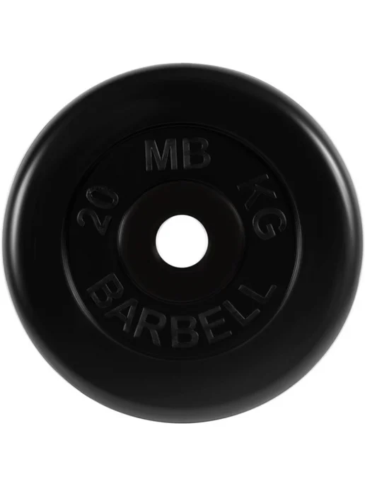 MB Barbell Диск обрезиненный MB-PltB51-20, черный, фото 2