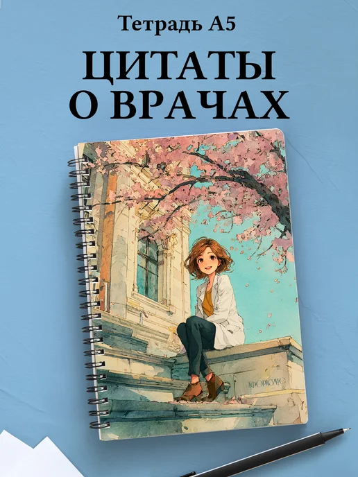 Тетрадь медицина в клетку А5 с цитатами