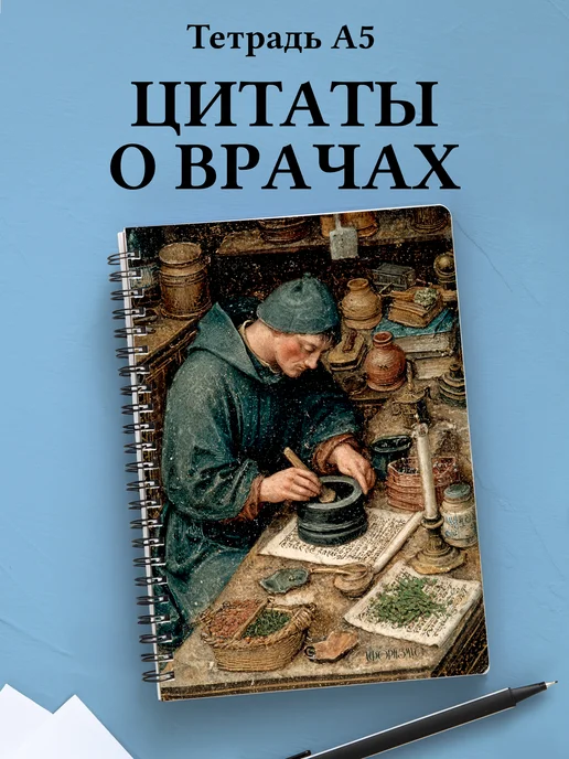 Тетрадь медицина в клетку А5 с цитатами