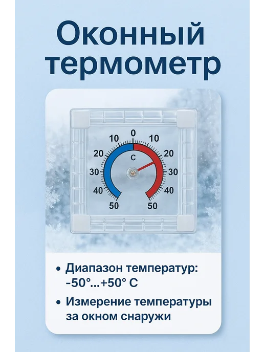 Термометр оконный, белый, фото 3