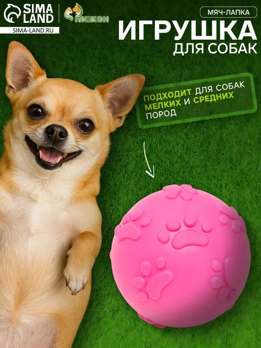 Пижон Игрушка "Мяч-лапка", TPR, 6 см, розовый, розовый