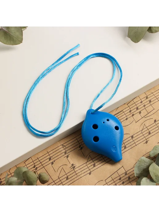 Music Life Окарина 6 отверстий, синяя, 6.7×4×3.2 см, 6.7x4