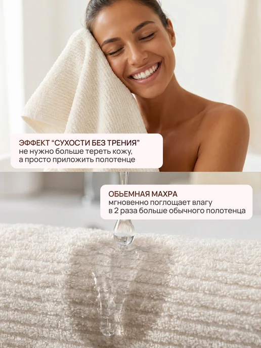 MOYЁ HOME Полотенце махровое 70х140 см, 70x140 см, фото 3