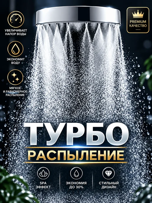 Razant Большая лейка для душа турбо, серый, фото 2