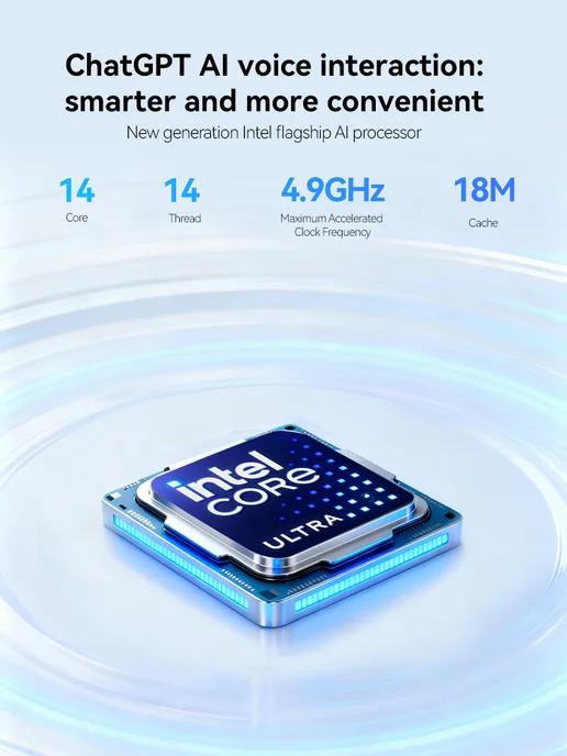 BRENUC Мини-ПК Intel Core Ultra 5 225H Barebone, без ОЗУ и SSD, белый, фото 2