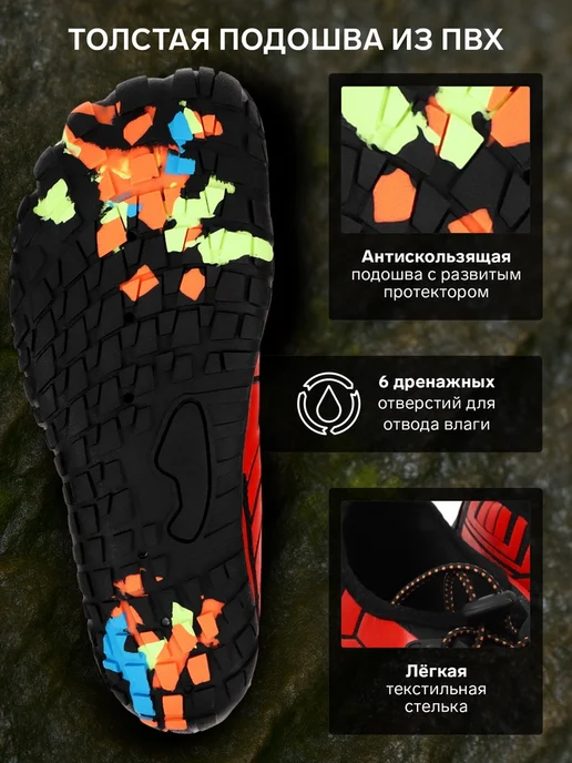 onlytop Аквасоки Cyber Red, размер 37-38 для воды, красный, фото 2
