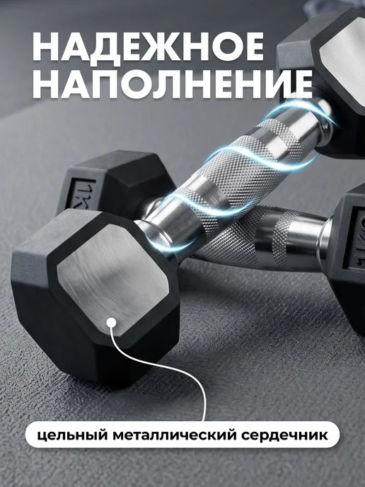 VictoryFit Гантель гексагональная 2 кг, 12,5 кг, фото 5