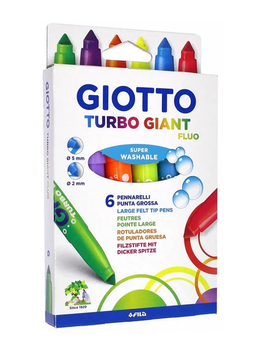 Фломастеры Fila "Giotto Turbo Maxi" флуоресцентные утолщ, вариант, фото 3