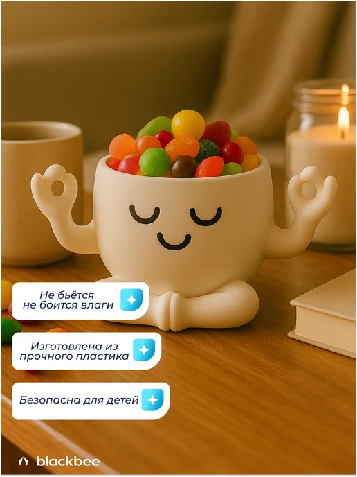 Blackbee Конфетница декоративная человечек, белый, фото 6