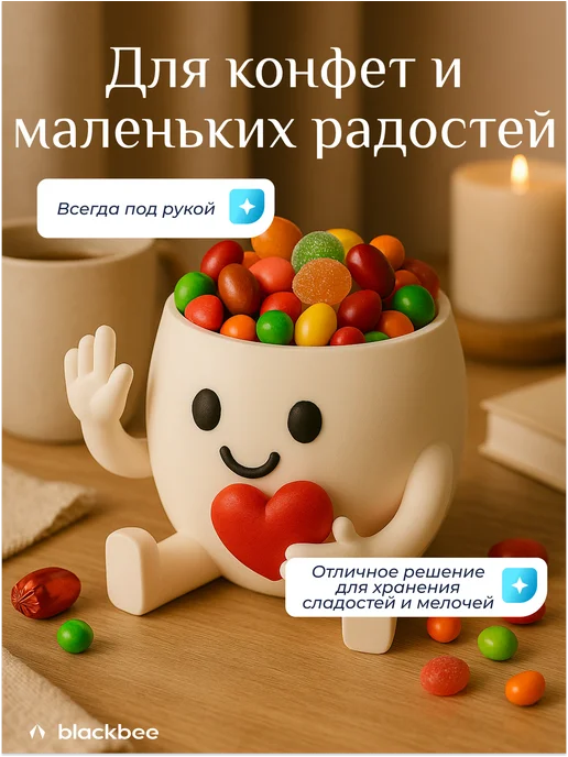 Blackbee Конфетница декоративная человечек, вариант, фото 5