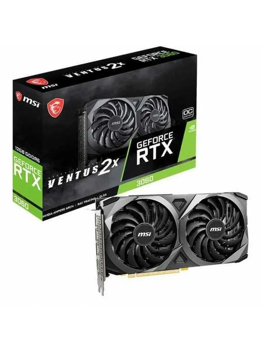 MSI Видеокарта GeForce RTX 3060 VENTUS 2X, 12GB GDDR6