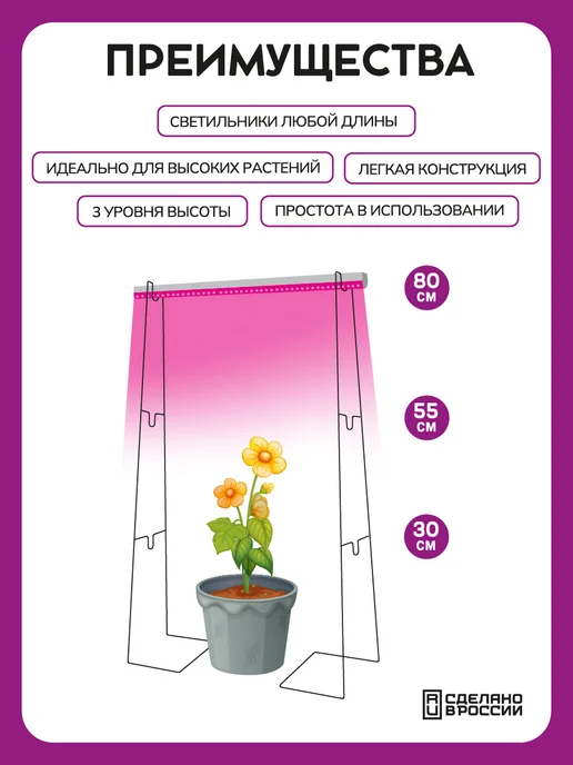 Garden Show Подставка для линейных светильников 3 уровня, h30 55 80 см, вариант, фото 2
