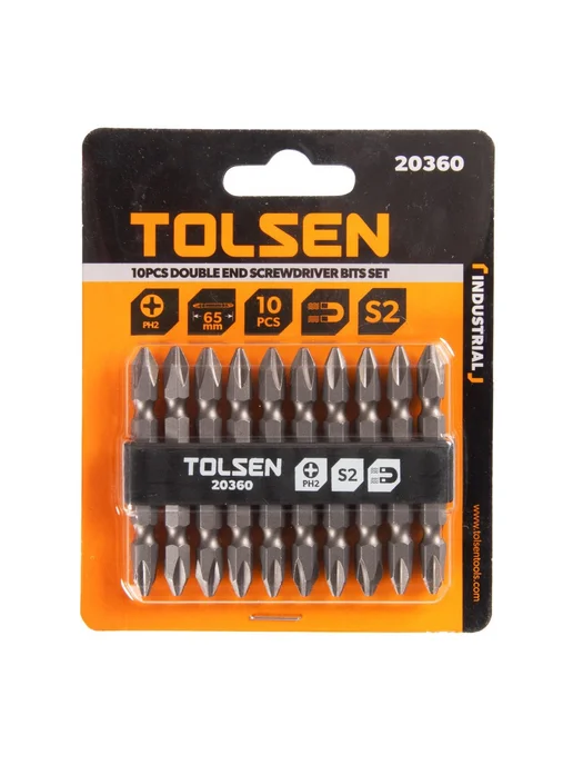 Tolsen Набор вставок (бит) торцевых 1 4", PH2 х PH2, 65 мм, двухсто, серый, фото 2