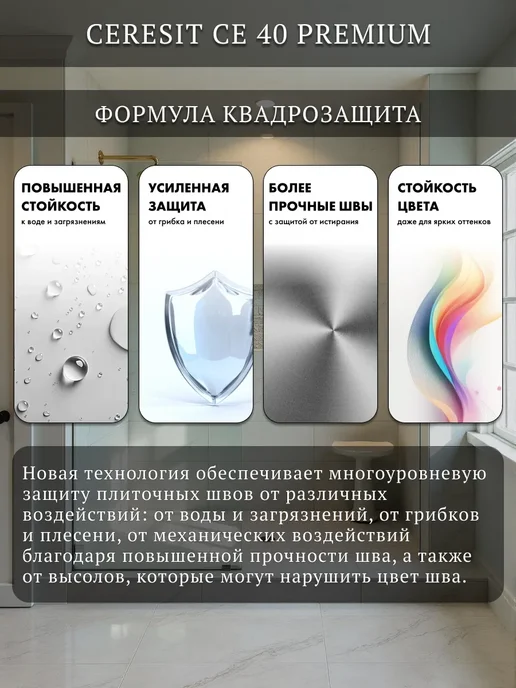 Ceresit Затирка для плитки влагостойкая Церезит CE 40 №13 Антрацит, серый, фото 2