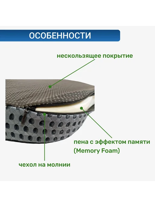 Ортопедическая подушка 42x48см, высота 8 см, 42x48 см, фото 3