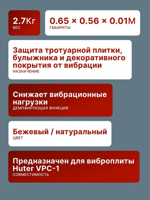 Коврик для виброплиты полиуретановый VPC-1 — фото 2