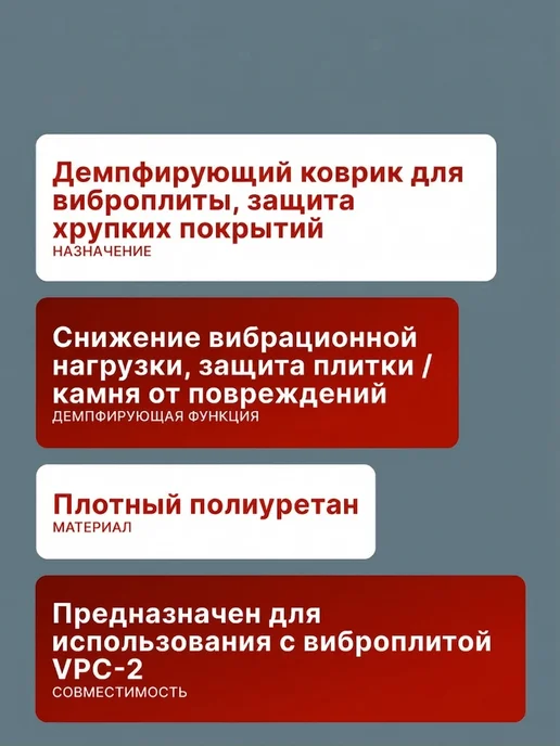 Коврик полиуретановый для виброплиты VPC-2 — фото 2