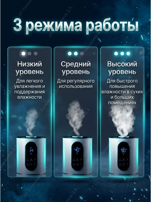 House&Life Увлажнитель воздуха ультразвуковой 9 литров для дома с УФ, белый, фото 4
