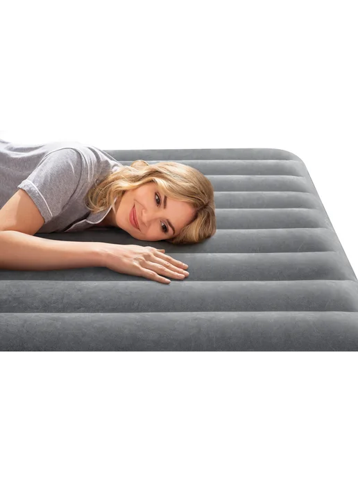 Intex Надувная кровать 152x203x30 c насосом, 152x203x30, фото 2
