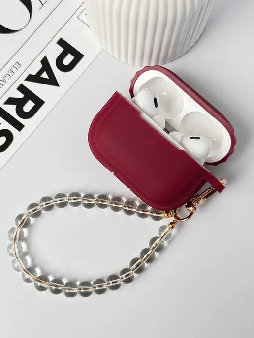IronSelection Чехол для наушников AirPods Pro 3 силиконовый, красный, фото 2
