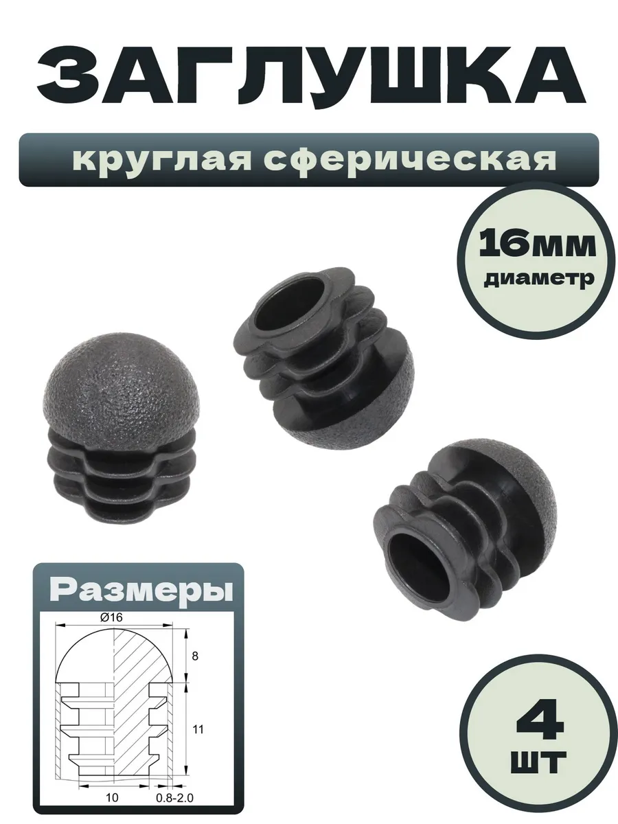 Заглушки круглые сферические для ножек стульев и труб