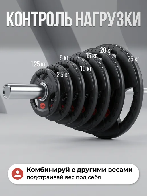 VictoryFit Блин для штанги гантелей грифа обрезиненные 10 кг. 51мм, 10 кг, фото 6