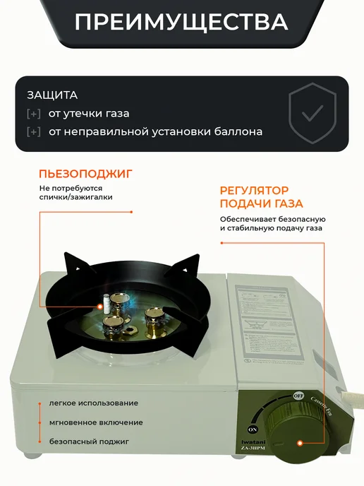 TeploStore Горелка газовая с пьезоподжигом портативная керамическая, зеленый, фото 2